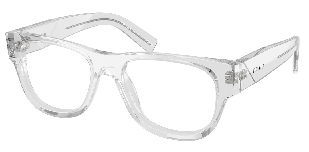 Prada PR D08VU Rectangular Eyeglasses Frames in Transparent Clear