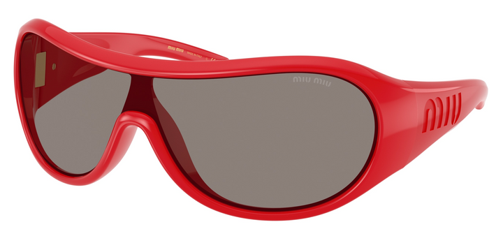 Miu Miu MU B14SU Red Shield Wrap Sunglasses