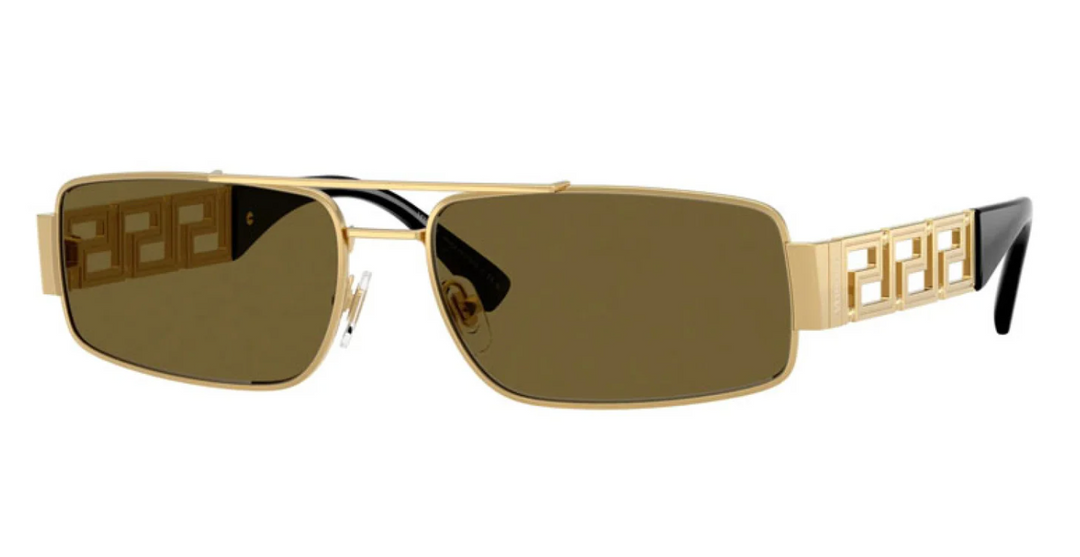 Versace VE2257 Slim Aviator Sunglasses in Gold Brown