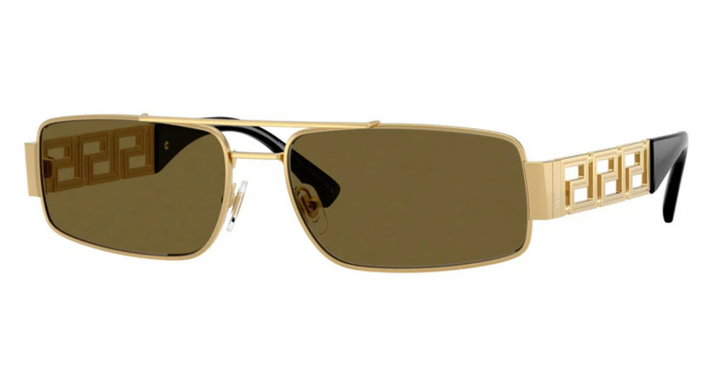 Versace VE2257 Slim Aviator Sunglasses in Gold Brown - Designer Daydream