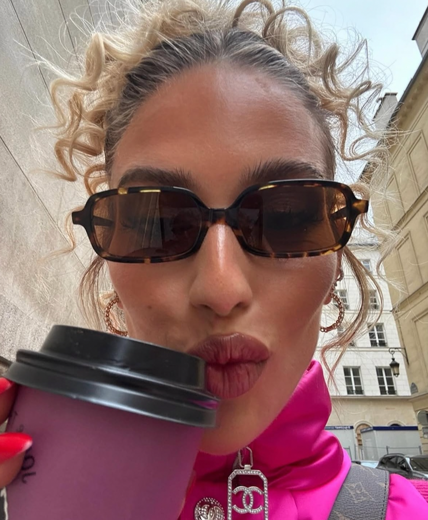 Miu Miu MU11ZS Havana Brown Rectangular Sunglasses