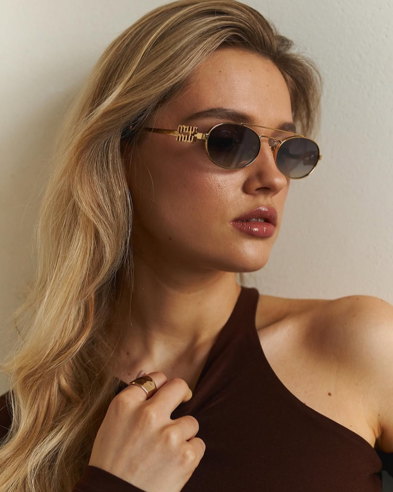 Miu Miu MU54ZS Sunglasses in Antique Gold Grey