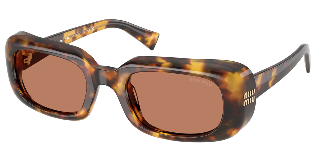 Miu Miu MU B13S Havana Brown Rectangular Sunglasses