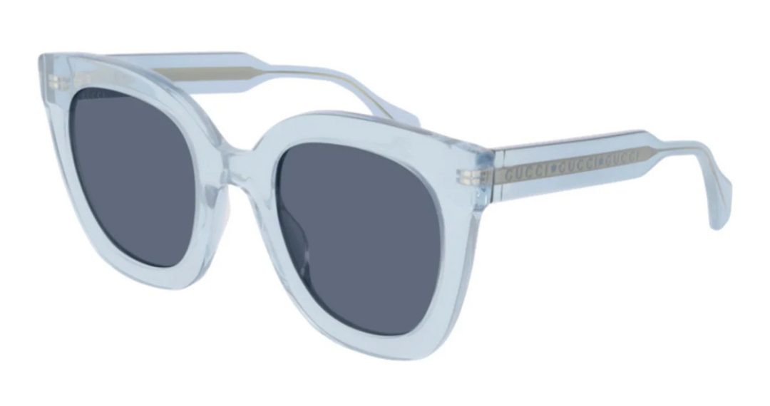 Gucci GG0564S Gafas de sol extragrandes con forma de ojo de gato y patas transparentes 
