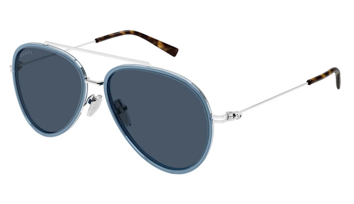 Gucci GG1981S Aviator Sunglasses in Silver Blue