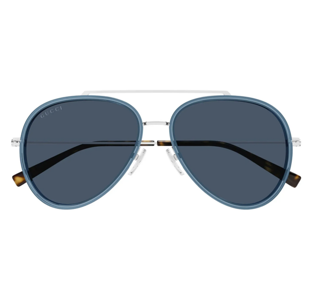 Gucci GG1981S Aviator Sunglasses in Silver Blue