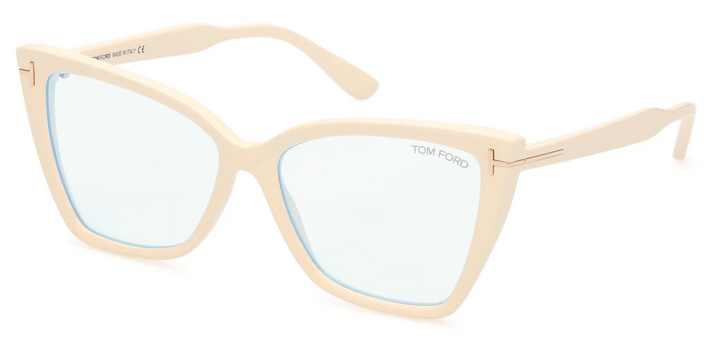 Tom Ford FT5844-B Ivory Cat Eye Bluelight Frames