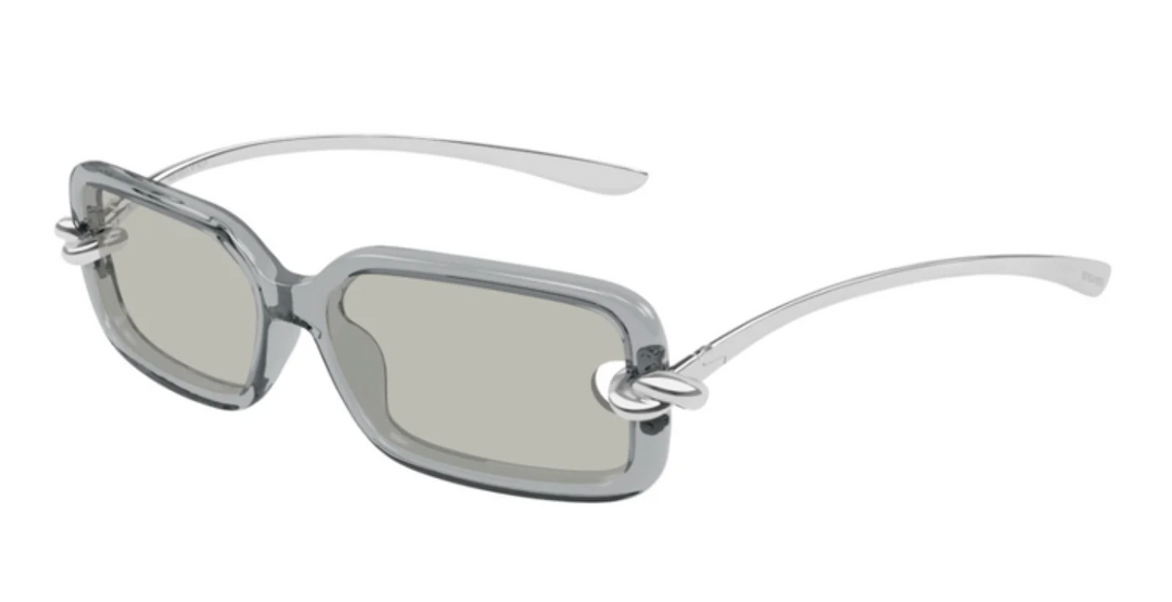 Bottega Veneta BV1439S Knot Rectangular Sunglasses in Grey