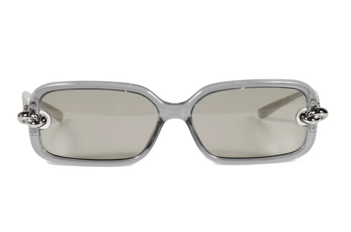 Bottega Veneta BV1439S Knot Rectangular Sunglasses in Grey