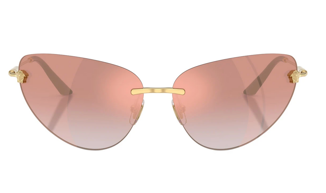 Versace VE2281 Cat Eye Sunglasses in Gold Pink Mirror