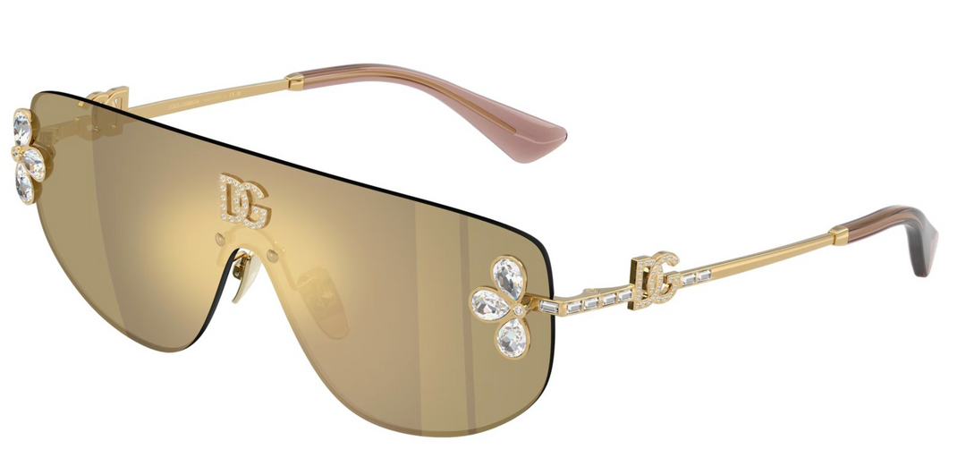 Dolce &amp;amp; Gabbana DG2298B Gafas de sol con escudo negro cristalino 
