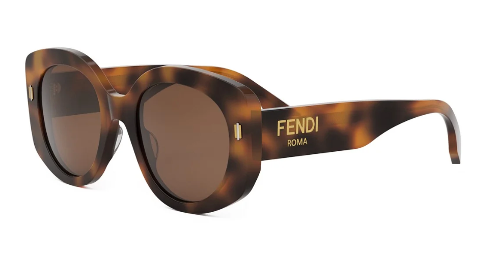 Fendi FE40040U Gafas de sol redondas negras con espejo 