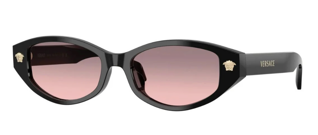 Versace VE4512D Black Rose Oval Medusa Sunglasses