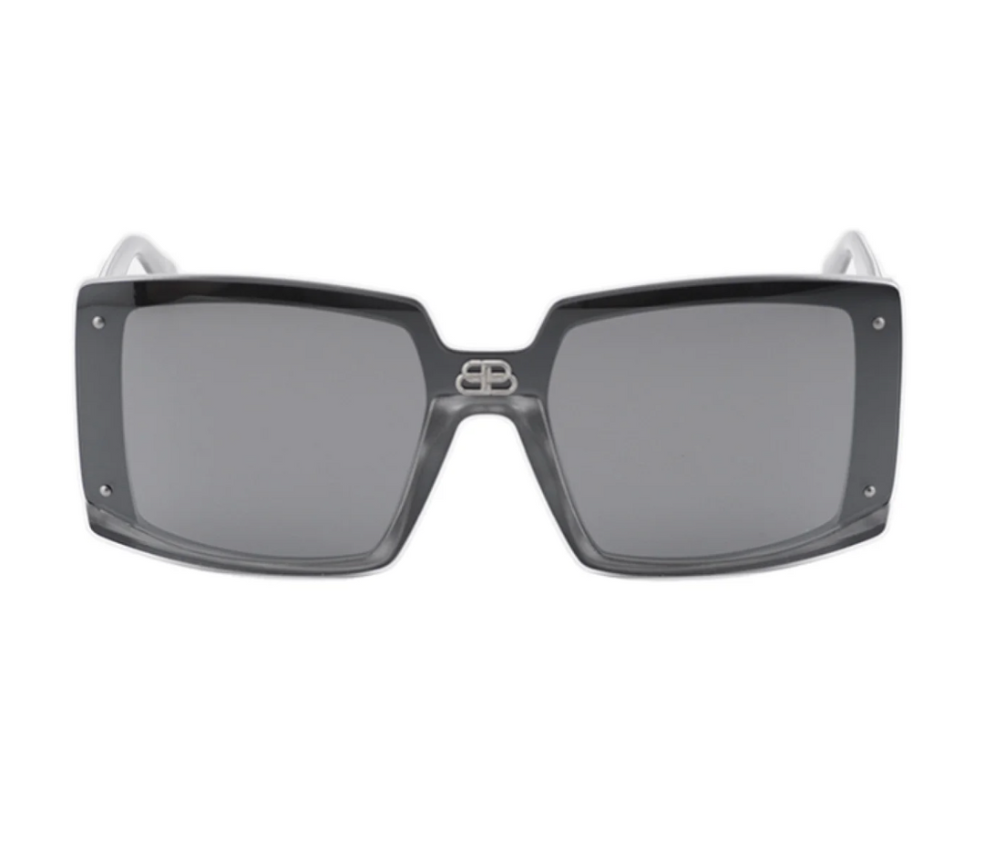 Balenciaga BB0081S Square Sunglasses in Silver Mirror