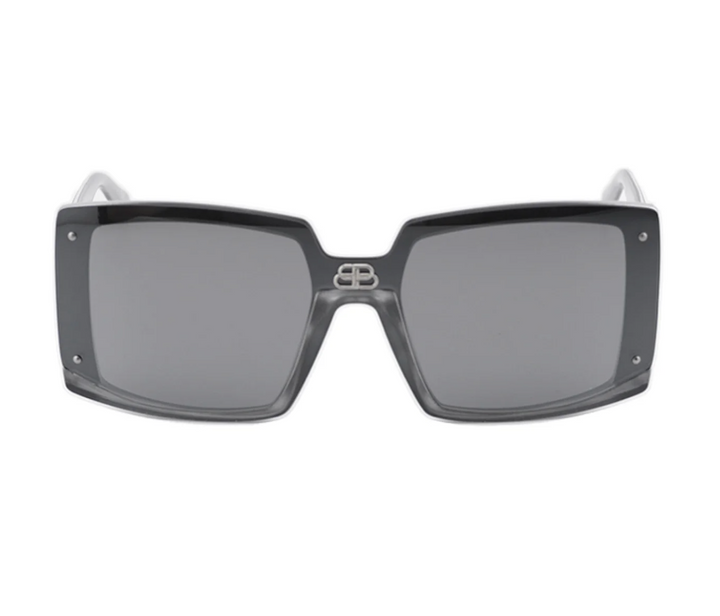 Balenciaga BB0081S Square Sunglasses in Silver Mirror