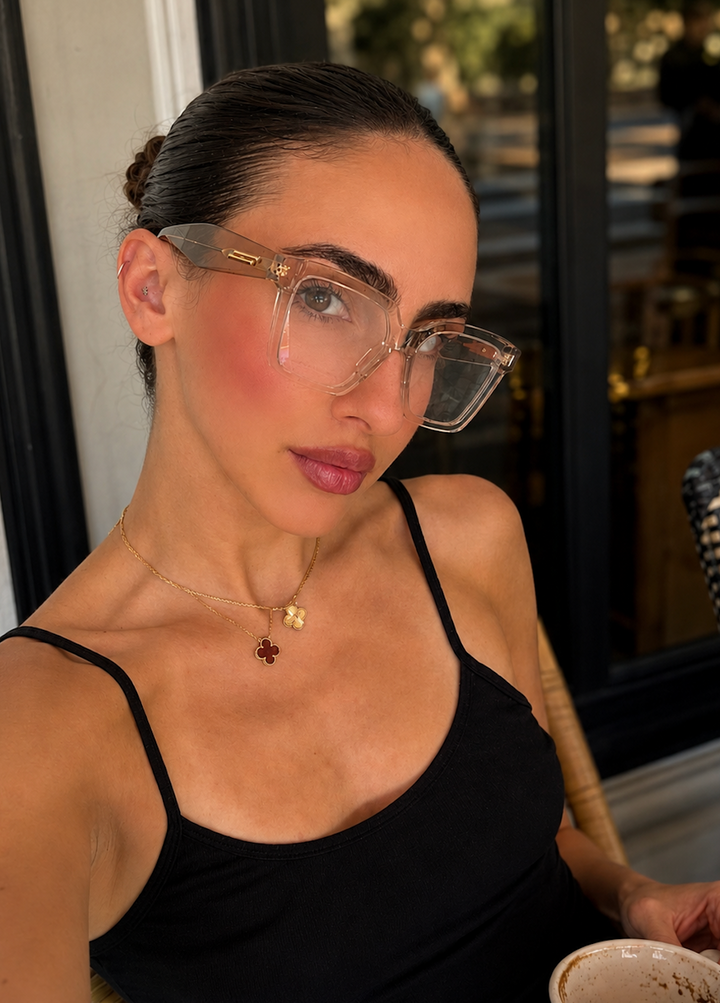 Bottega Veneta BV1458O Transparent Square Thick Rim Frames