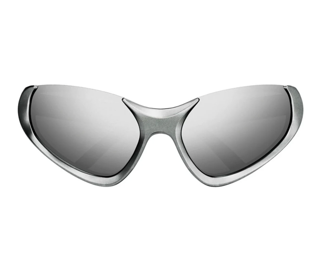 Balenciaga BB0202S Sunglasses in Silver Mirror