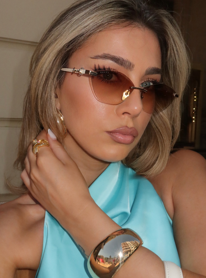 Gucci GG1220S Gafas de sol de aviador con monograma verde