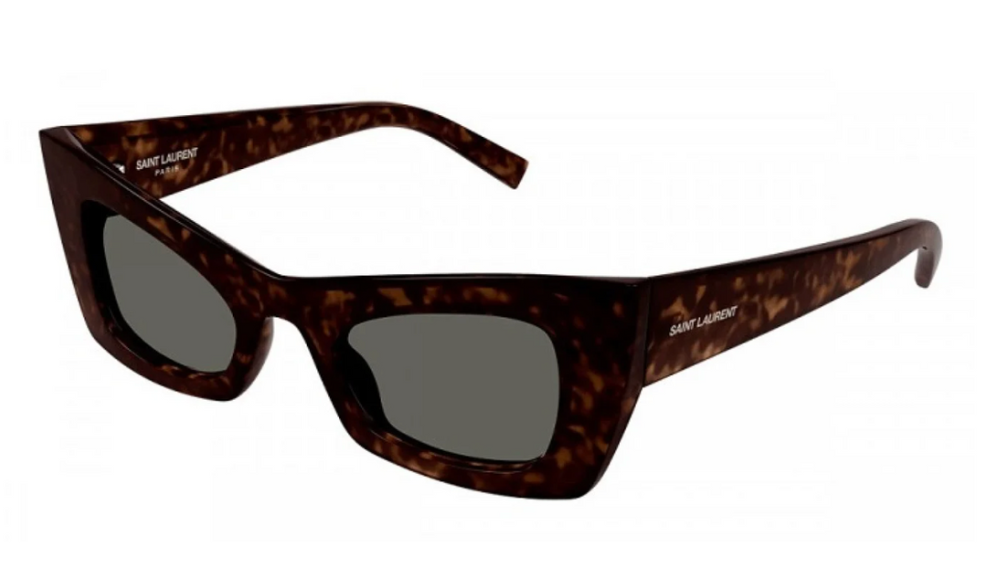 Saint Laurent Gafas de sol estilo aviador clásicas en negro con logo metálico 11M