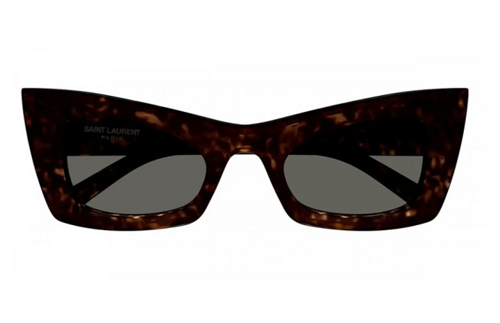 Saint Laurent Gafas de sol estilo aviador clásicas en negro con logo metálico 11M