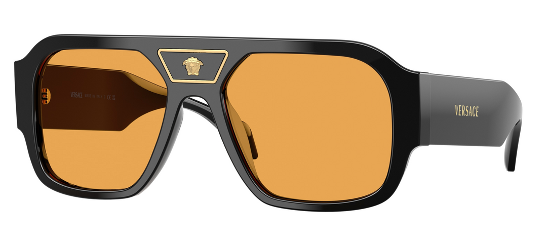 Versace VE4508U Black Orange Aviator Sunglasses