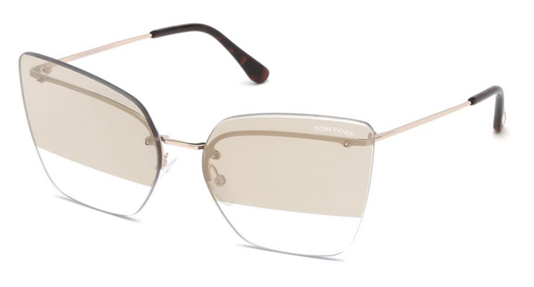 Tom Ford Camilla FT0682 Gold Mirror Cat Eye Sunglasses