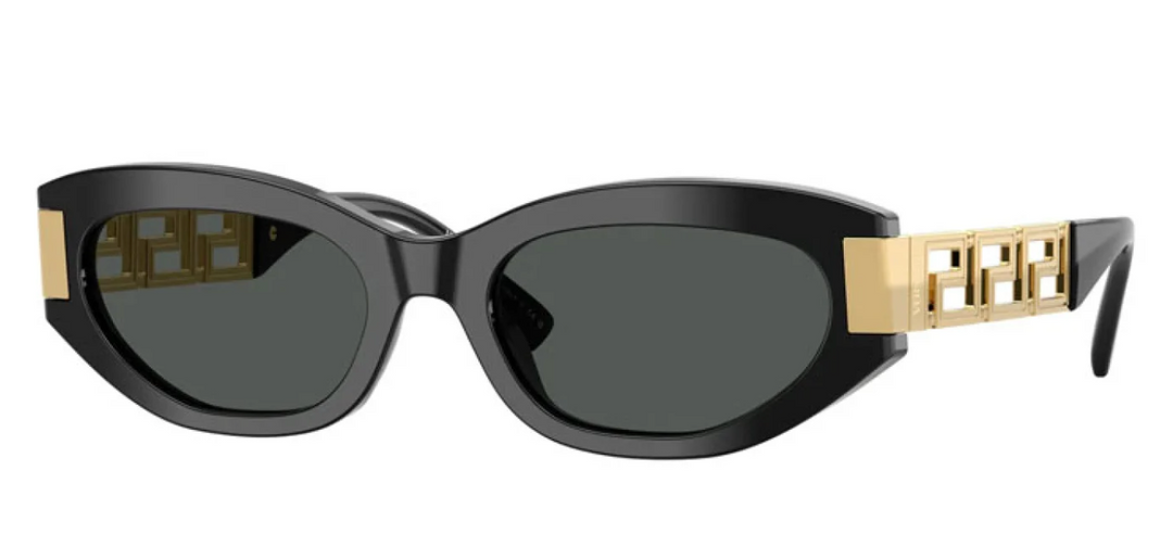 VE4501 Greca Cat Eye Sunglasses in Black