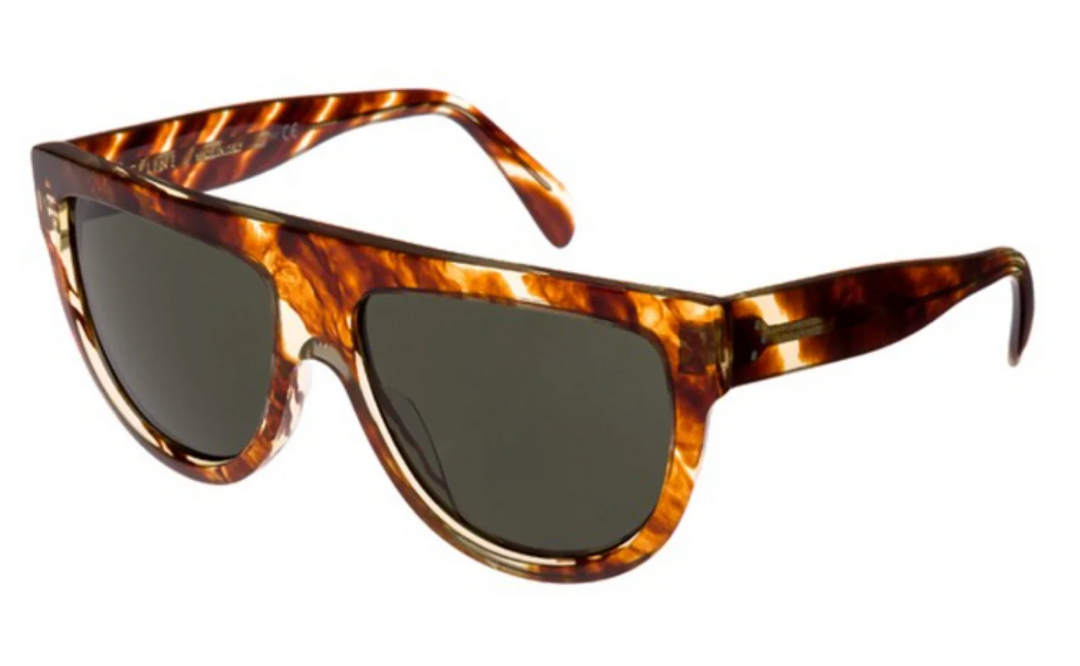 CL40006I Striped Brown Flat Top Sunglasses