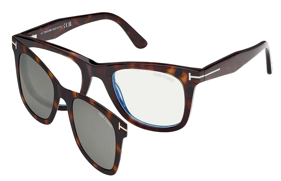 Havana brown sunglasses with dark lenses and metal logo detail