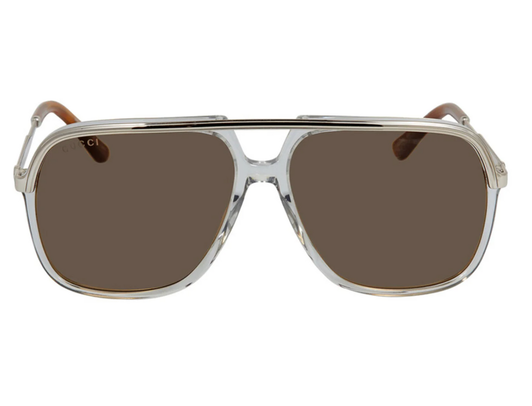 Gafas de sol de aviador Gucci GG0200S en transparente