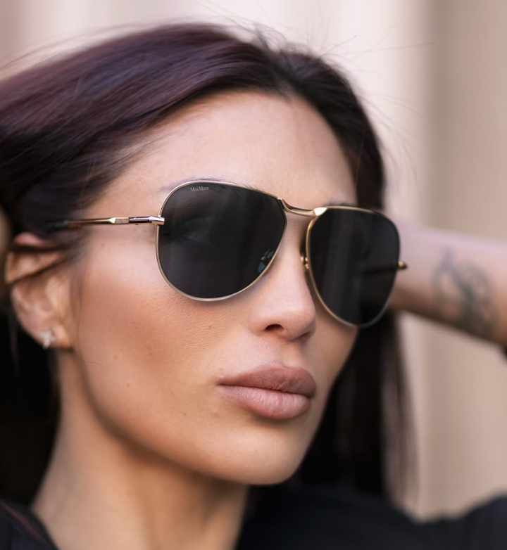 Max Mara MM0134 Miller Sunglasses in Gold Green