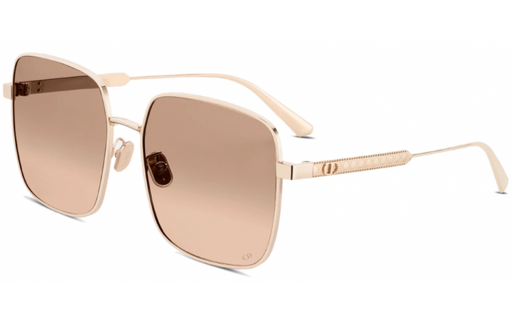Dior Cannage S1U Square Sunglasses in Rose Gold Mirrored