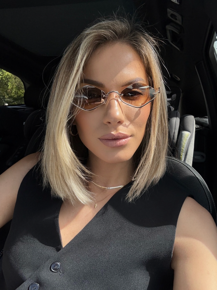 Gucci GG1604S Half Rim Sunglasses in Orange Logo Lens