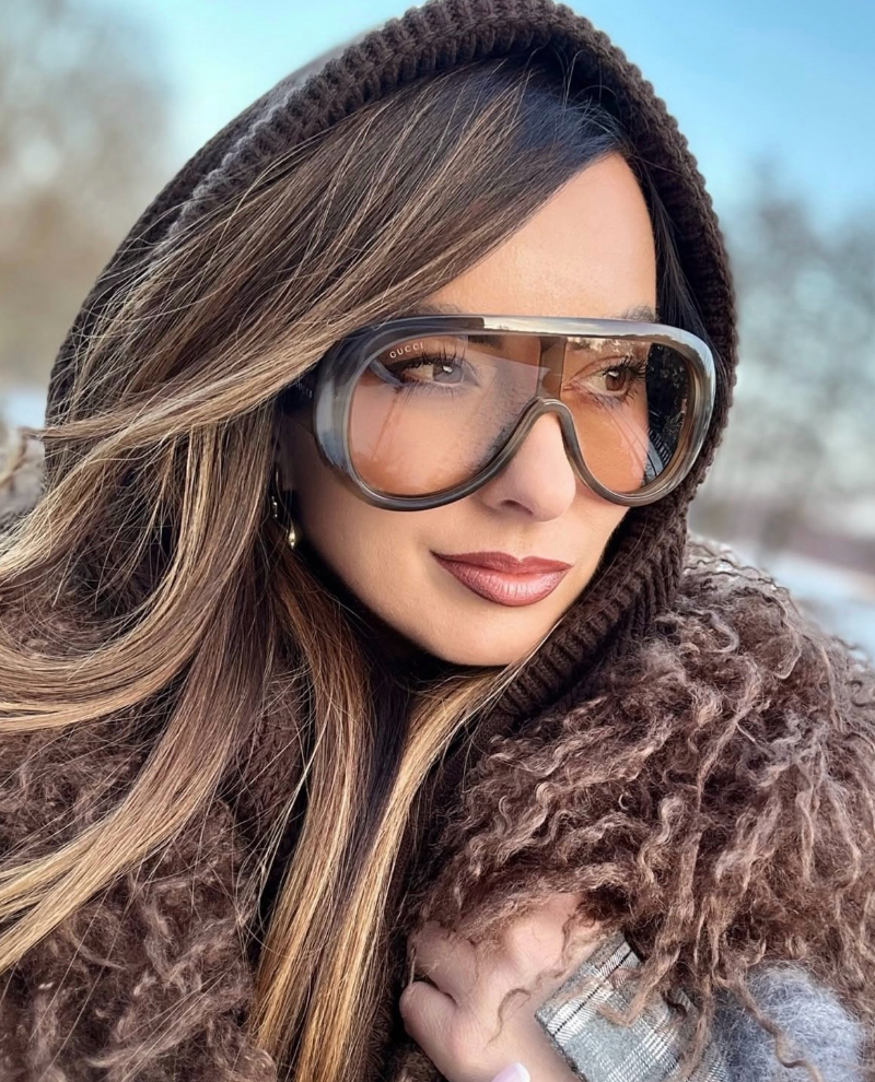 Gucci GG2164S Oversized Aviator Sunglasses in Brown