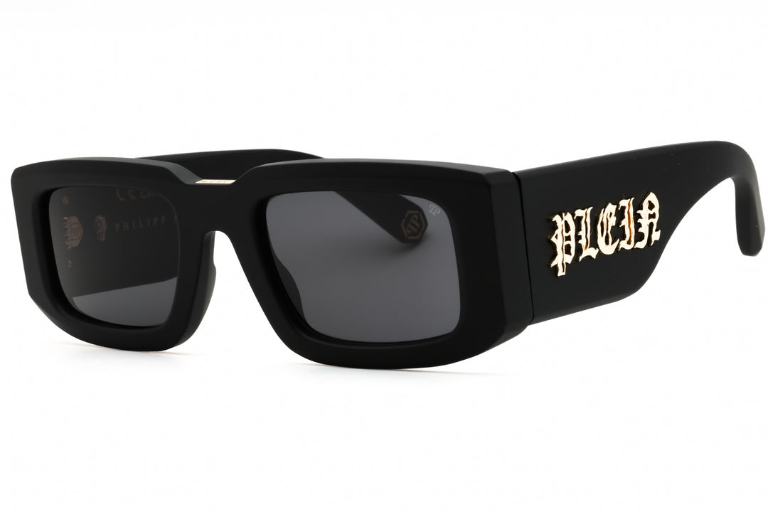 Philipp Plein matte black sunglasses with dark square lenses