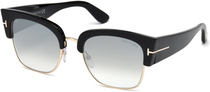 Tom Ford Indiana FT0497 Gafas de sol de aviador con espejo en oro rosa