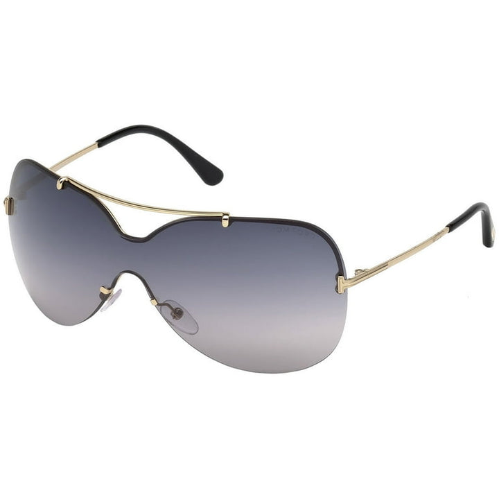 Tom Ford Indiana FT0497 Gafas de sol de aviador con espejo en oro rosa