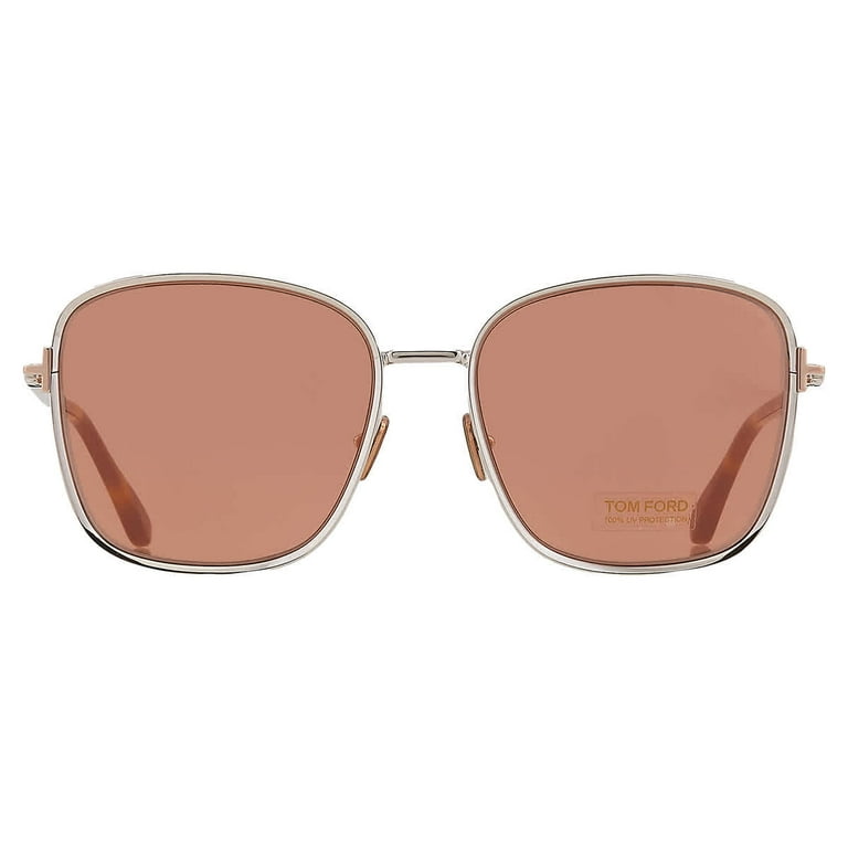 Tom Ford Fern FT1029 Sunglasses in Silver Brown Mirror