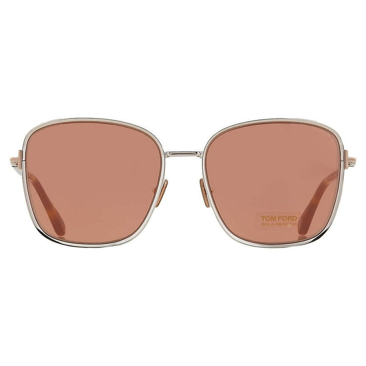 Tom Ford Fern FT1029 Sunglasses in Silver Brown Mirror