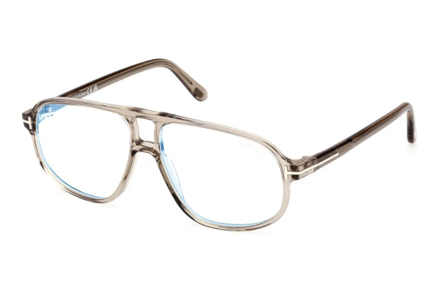Tom Ford FT6082-B Transparent Brown Aviator Bluelight Frames