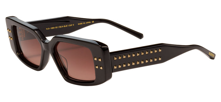 Valentino VLS108-A V-Cinque Black Rockstud Sunglasses