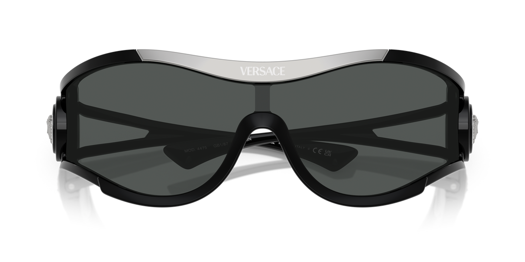 Versace VE4475 Shield Sunglasses in Black Silver