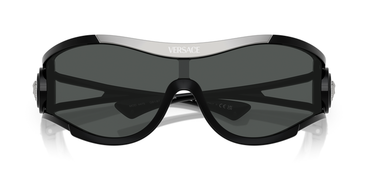 Versace VE4475 Shield Sunglasses in Black Silver
