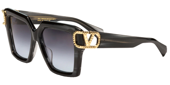 Valentino V-Uno VLS107-A Black Swirl Square Sunglasses