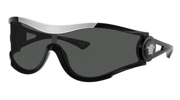 Versace VE4475 Shield Sunglasses in Black Silver