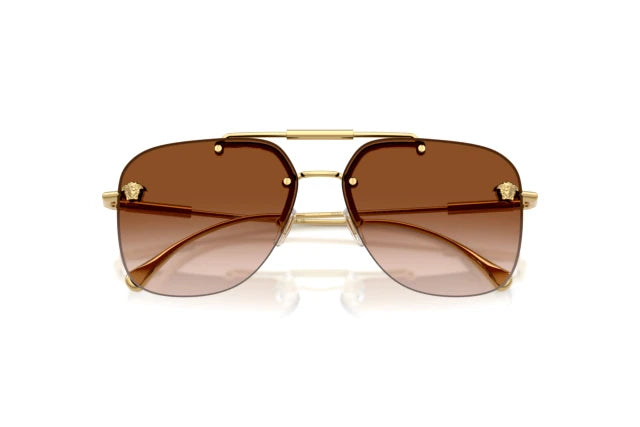 Versace VE2296 Medusa Aviator Sunglasses in Gold Brown