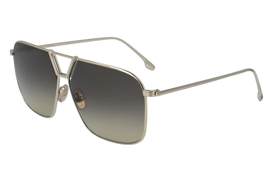 Gold squared aviator sunglasses with dark lenses