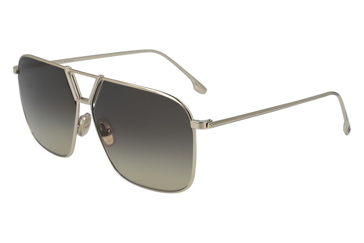 Gold squared aviator sunglasses with dark lenses