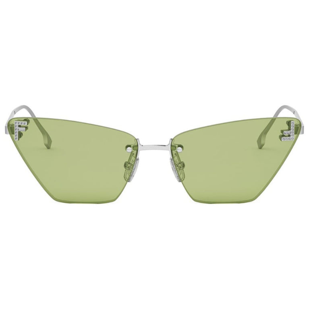 Fendi FE4160US First Crystal Cat Eye Sunglasses in Green