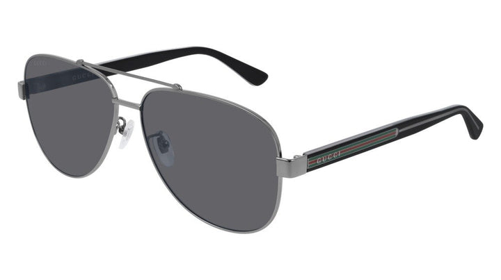 Gucci GG0528S Polarized Metal Aviator Ruthenium Sunglasses